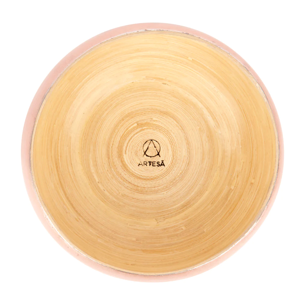Artesa - Bol De Service En Bois De Bambou, Effet Cuivre Laqué, 17 Cm