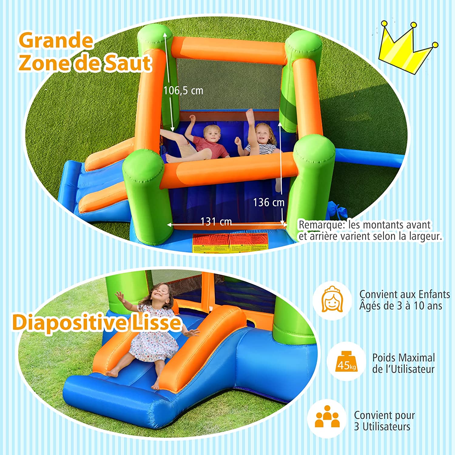 Château Gonflable Enfants Aire De Jeux Gonflable Avec Souffleur