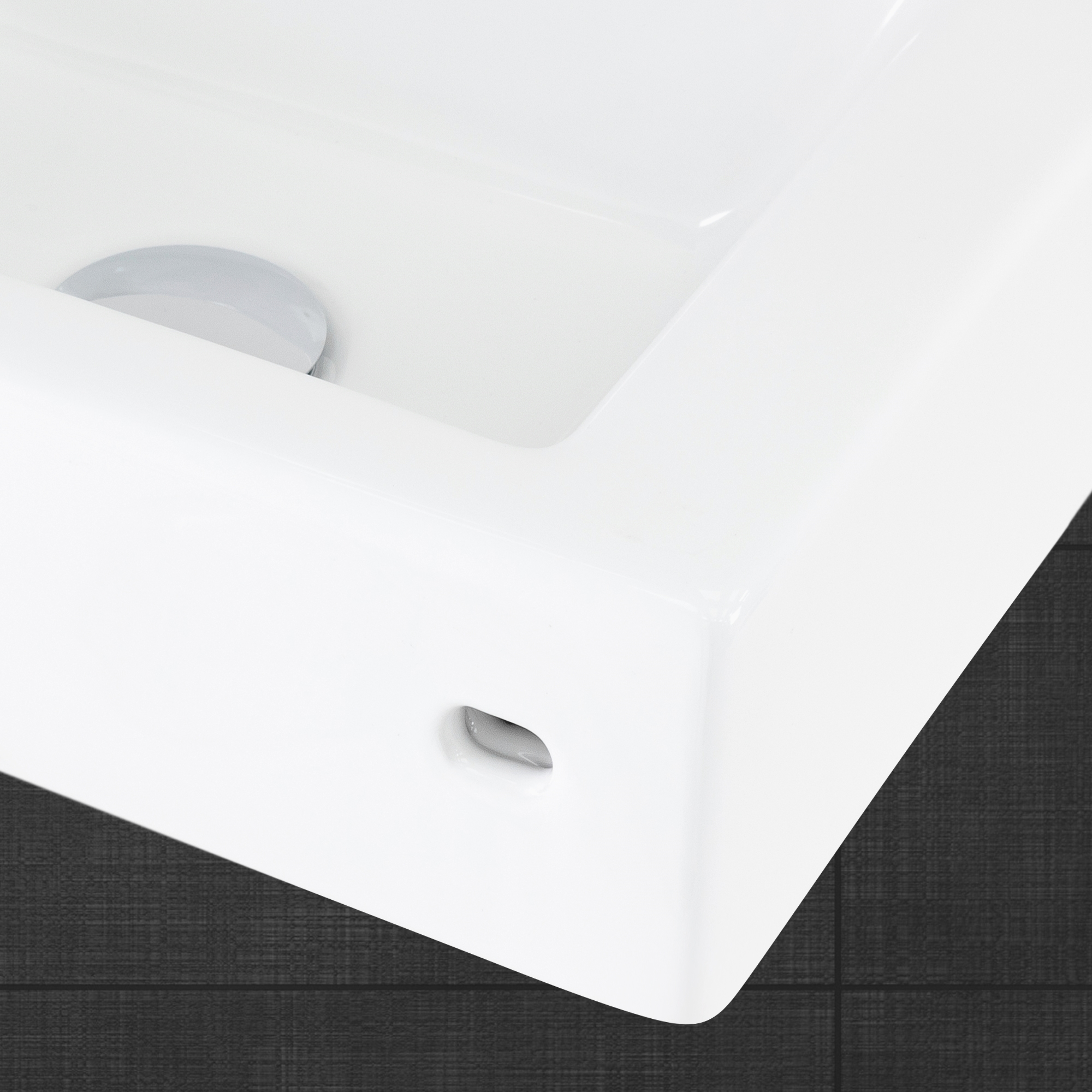 Lavabo En Céramique Blanc Vasque À Poser Moderne Rectangulaire 460x260x110 Mm
