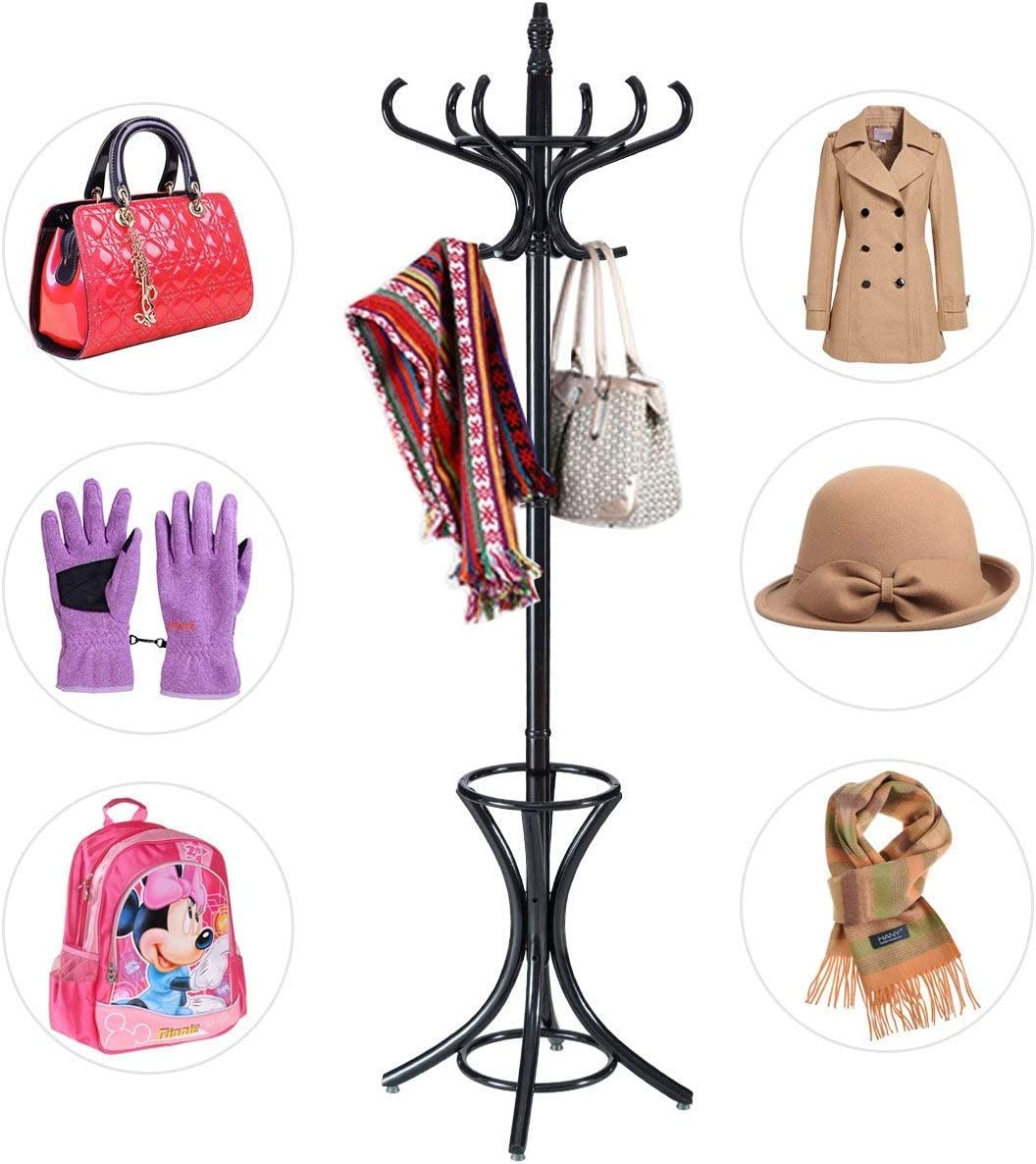 Costway  Porte-manteau Sur Pied Avec 12 Crochets