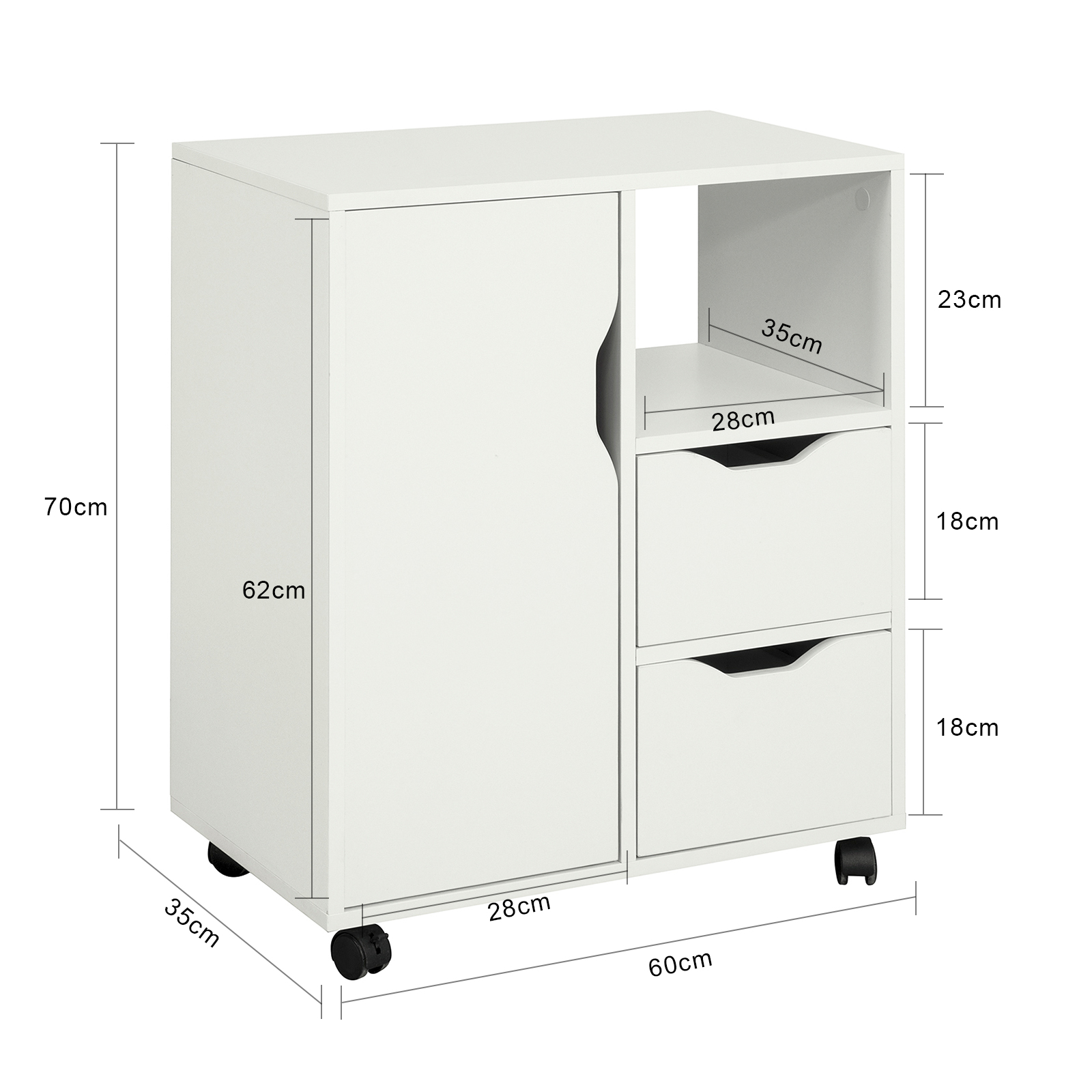 Support Imprimante Roulant Fbt105-w