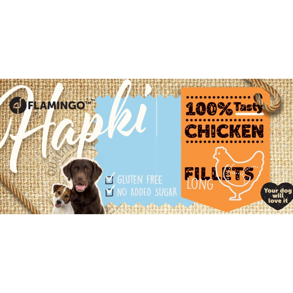 Friandise Filets Long De Poulet 500 G Pour Chien Flamingo Pet Products