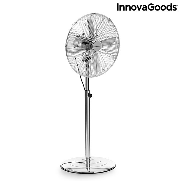 Ventilateur Sur Pied Chrome Retro Innovagoods Ø 40 Cm 55w