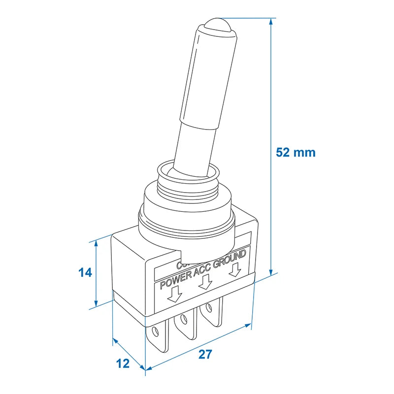 Interrupteur À Levier Led Vert 12v-max. 20a