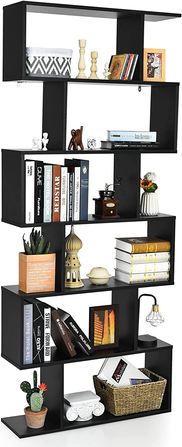 Bibliothèque/étagère De Rangement À 6 Niveaux-80x23x191 Cm