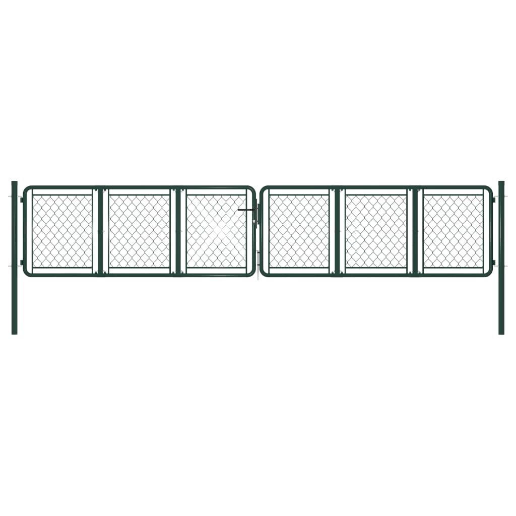 Portail De Jardin Acier 400 X 75 Cm Vert