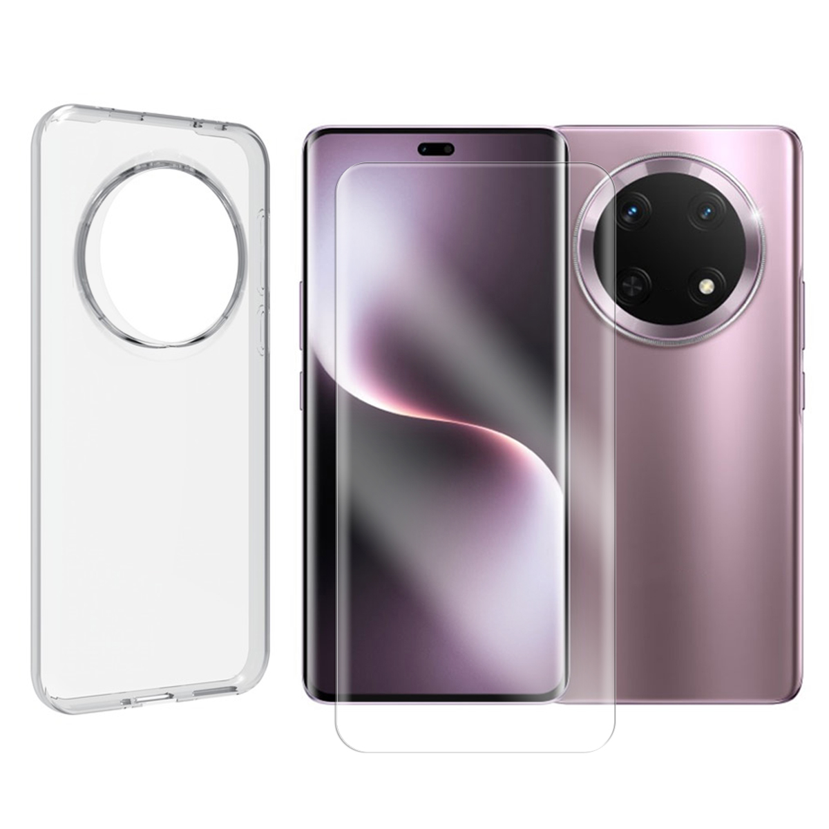 Verre Trempé + Coque De Protection Transparente Souple Silicone Pour Honor Magic7 Lite 5g 6.78" Brp-nx1 - Visiodirect -