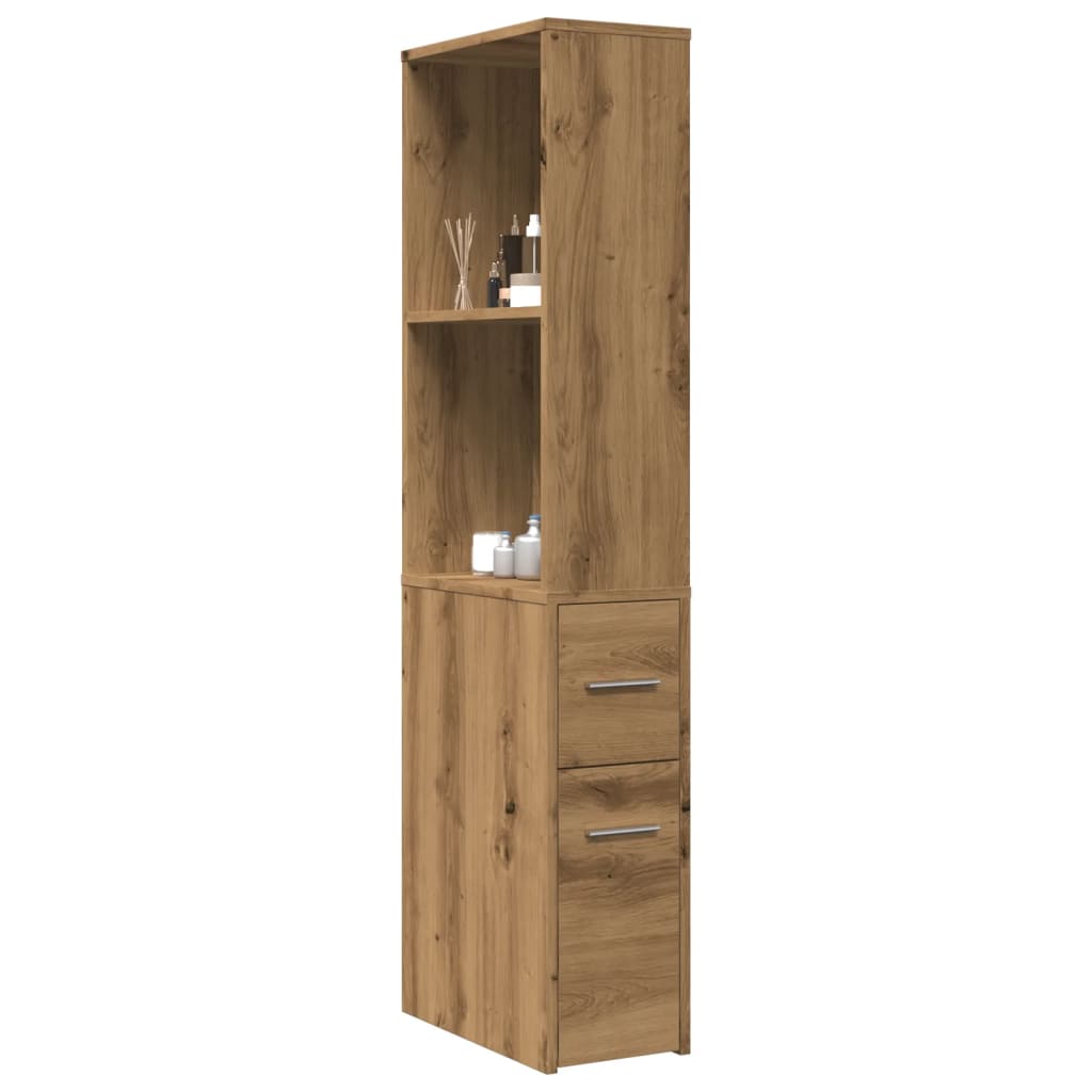Armoire De Salle De Bain Étroite | Colonne Salle De Bain | Meuble De Rangement Avec Roulettes Chêne Artisanal