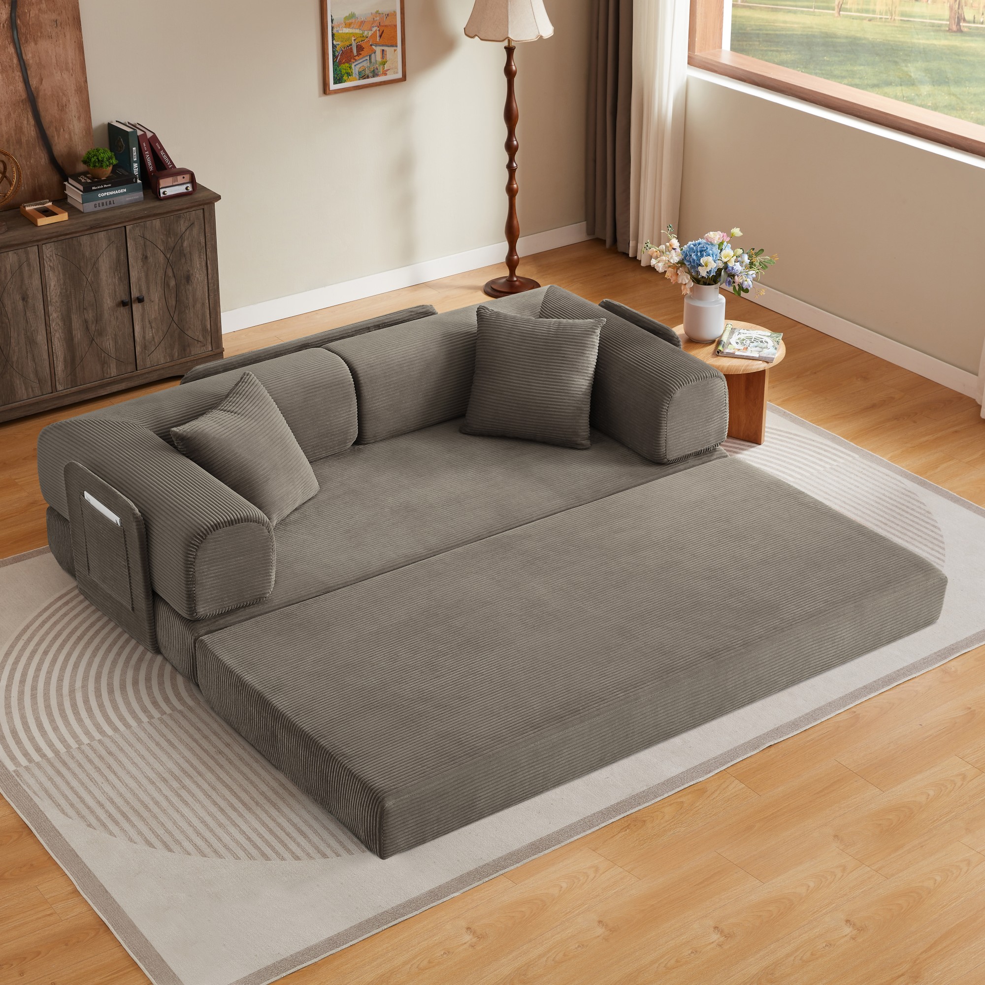 Canapé convertible taupe - vue principale