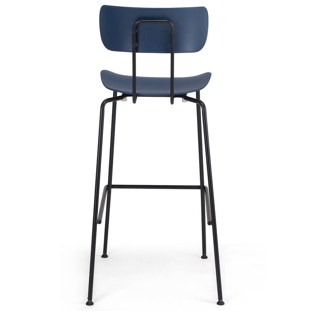 Volpe - Lot De 2 Tabourets Bleu Marine Et Pieds Métal Noirs