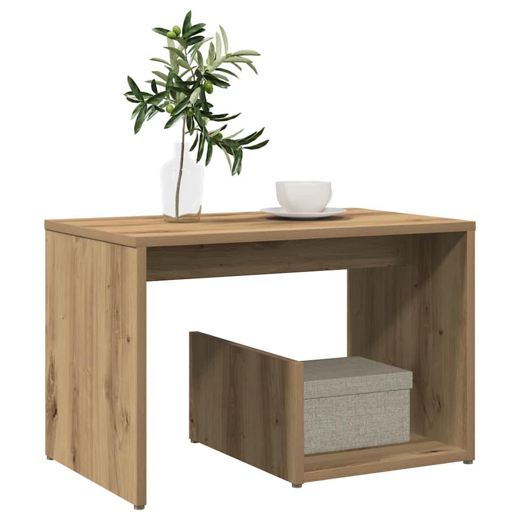Table Basse | Table De Salon | Table D'appoint Chêne Artisanal 59x36x38 Cm Bois D'ingénierie