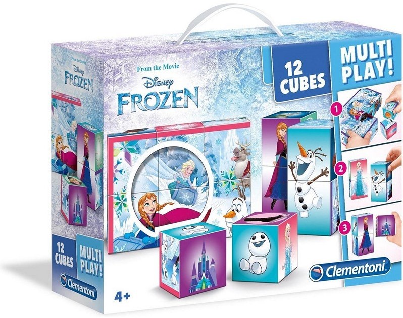 Clementoni - Puzzle 12 Cubes Multiplay - La Reine Des Neiges