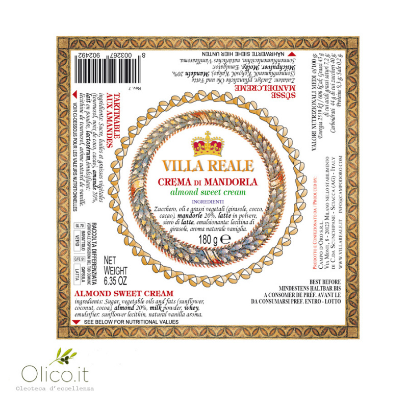 Set Crèmes Douces À Étaler Villa Reale: Pistache Et Amande 180 Gr X 2 CAMPO D'ORO  - VILLA REALE