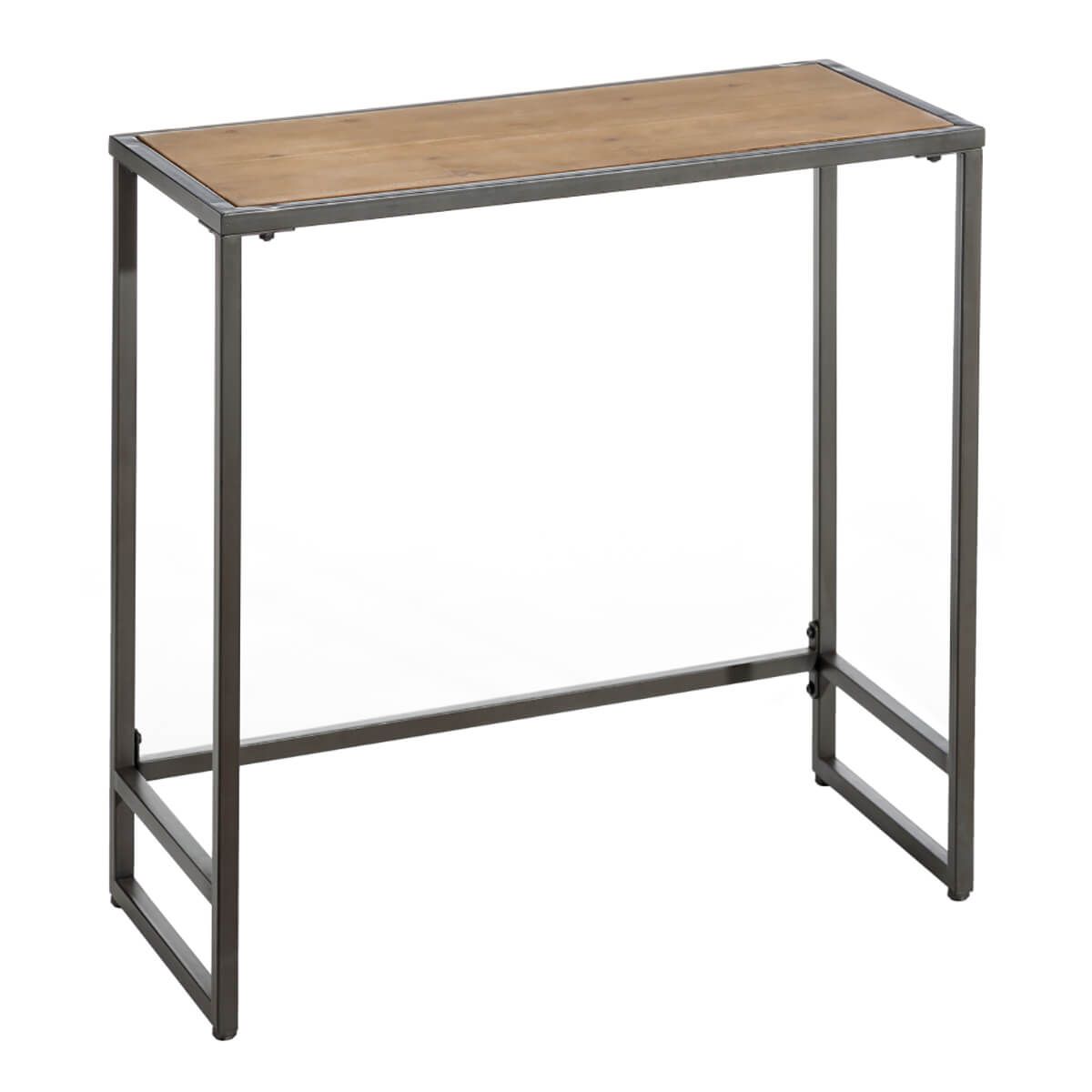 Hadera - Console Simple Rectangulaire Bois Et Métal