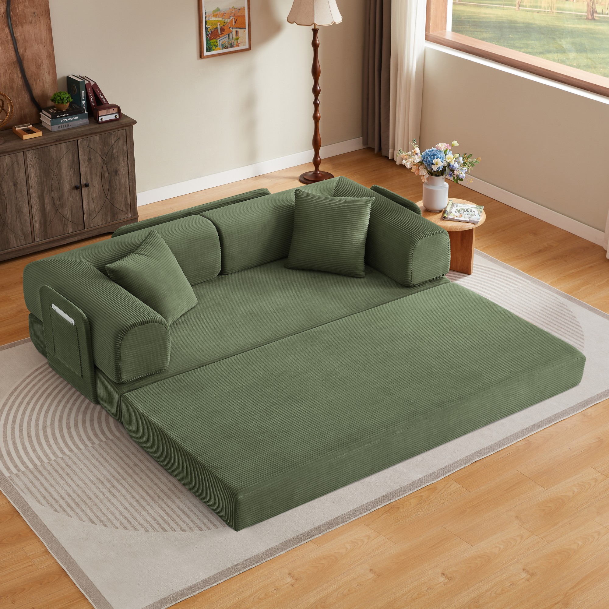 Canapé convertible vert - vue principale
