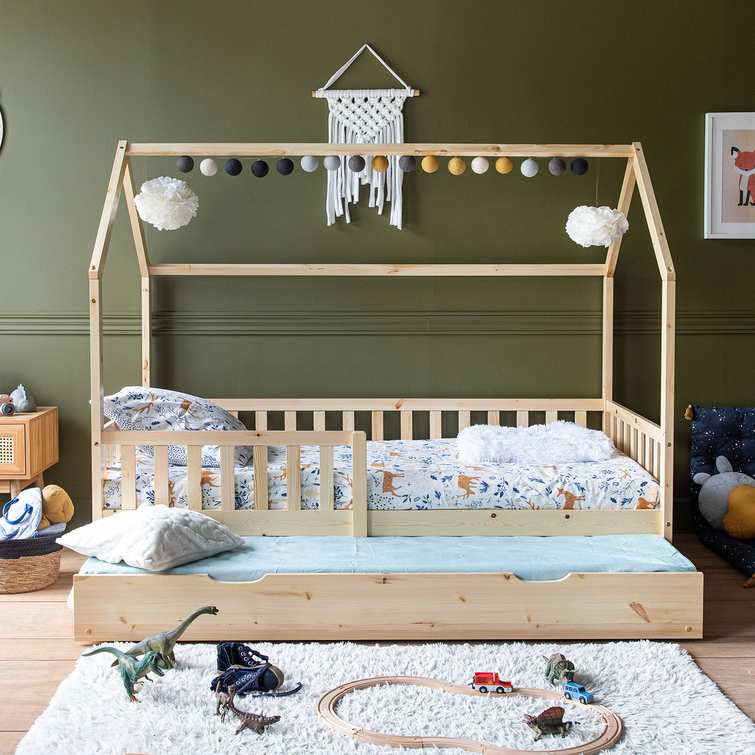 Lit Superposé de Poupée Trundle avec Literie, Échelle et Kit de Personnalisation Gratuit (pour Poupées de Fille Américaine
