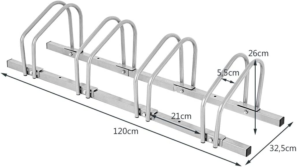 Costway Râtelier 4 Vélos Porte-vélos Support