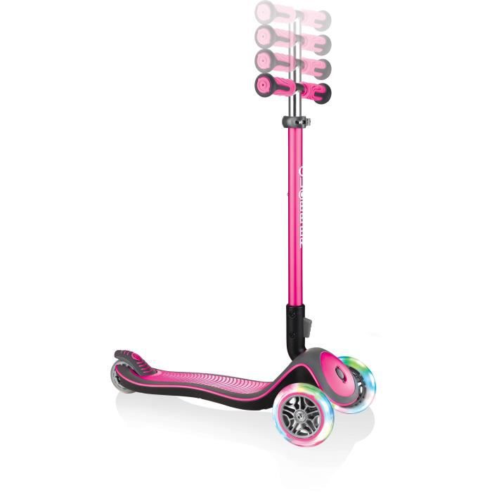 Globber Trottinette Elite Deluxe Lights 3 Roues - Rose