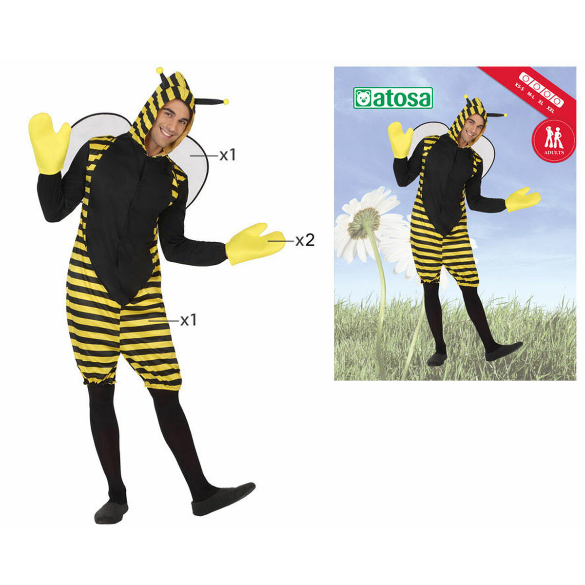 Déguisement Pour Adultes Th3 Party 95550 Multicouleur Animaux (4 Pièces)