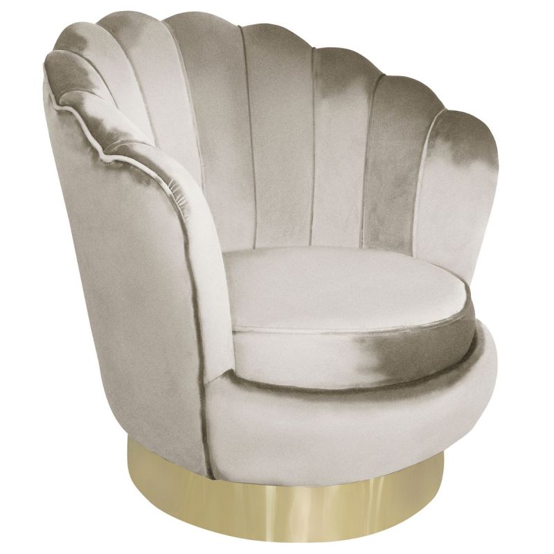 Paris Prix - Fauteuil Pivotant Design "jhoua" 80cm Taupe