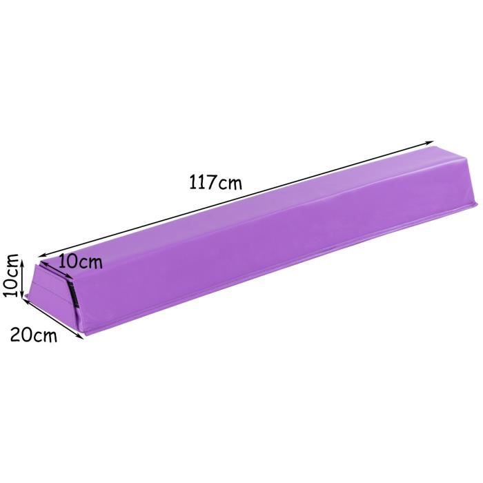 Costway Poutre Gymnastique, Poutre D'équilibre En Mousse Avec Faux Cuir Pour Enfant Adulte