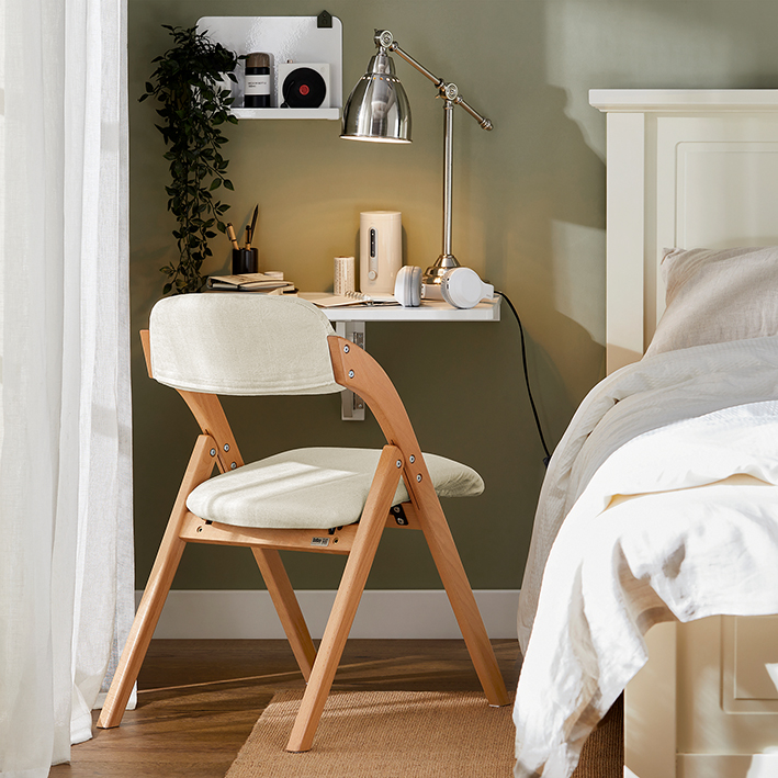 Chaise Pliante En Bois Blanc Fst92-w