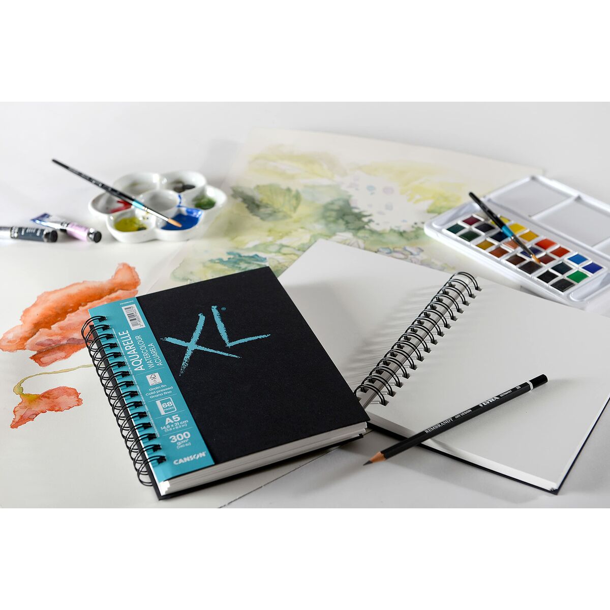 Bloc-notes Canson Xl Aquarelle 34 Volets A5 Blanc 5 Unités 300 G/m²