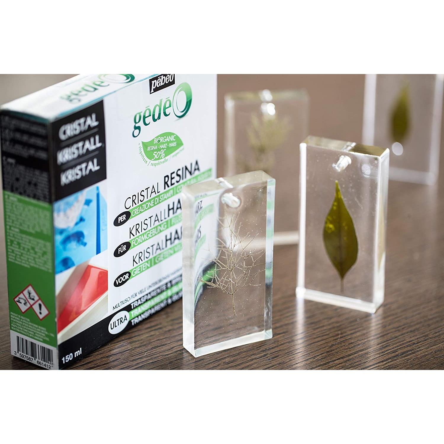 Kit Scoperta Resina Cristallo Pébéo 50% Bio – 45 Ml, Per Stampaggio E Fusione, Facile Da Usare, Due Componenti