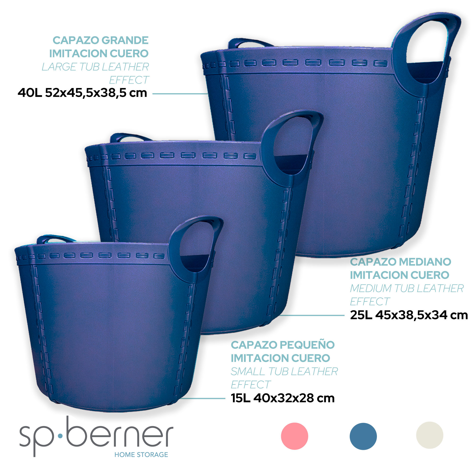 2x Panier Craft Medium 25l Violet Clair 45x38,5x34