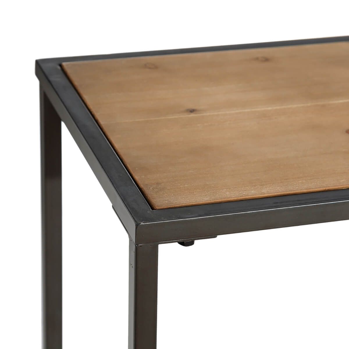 Hadera - Console Simple Rectangulaire Bois Et Métal