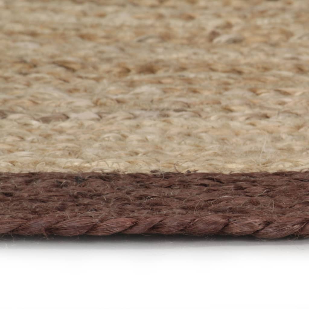Vidaxl Tapis Fait À La Main Jute Avec Bord Marron 90 Cm