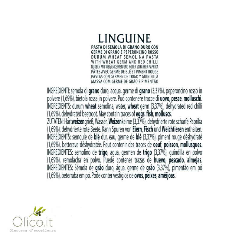 Linguine Au Piment Rouge Avec Germe De Blé 250 Gr ANTICO PASTIFICIO MORELLI