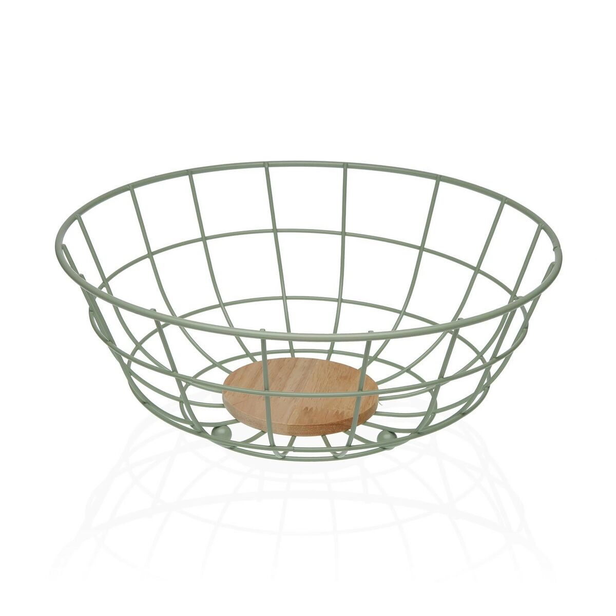 Coupe À Fruits Versa Vert 28 X 12 X 28 Cm Bois Bois D'hévéa Acier Fer