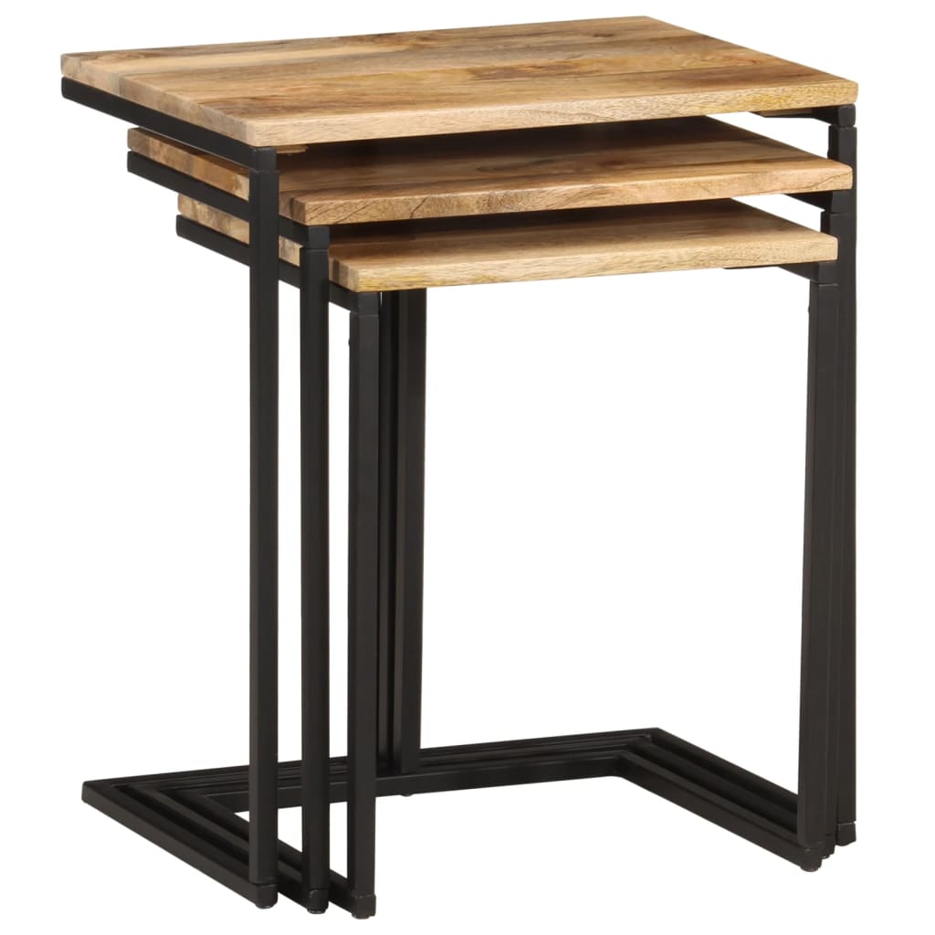 Tables Basses | Tables Gigognes | Tables D'appoint 3 Pcs Bois Massif D'acacia