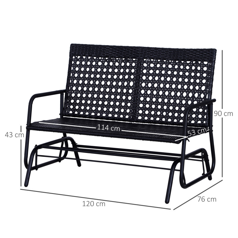 Banc À Bascule De Jardin Abel Noir