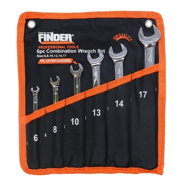 FINDER – 6pcs Carbon Steel Combination Wrench Set -6mm to 17mm