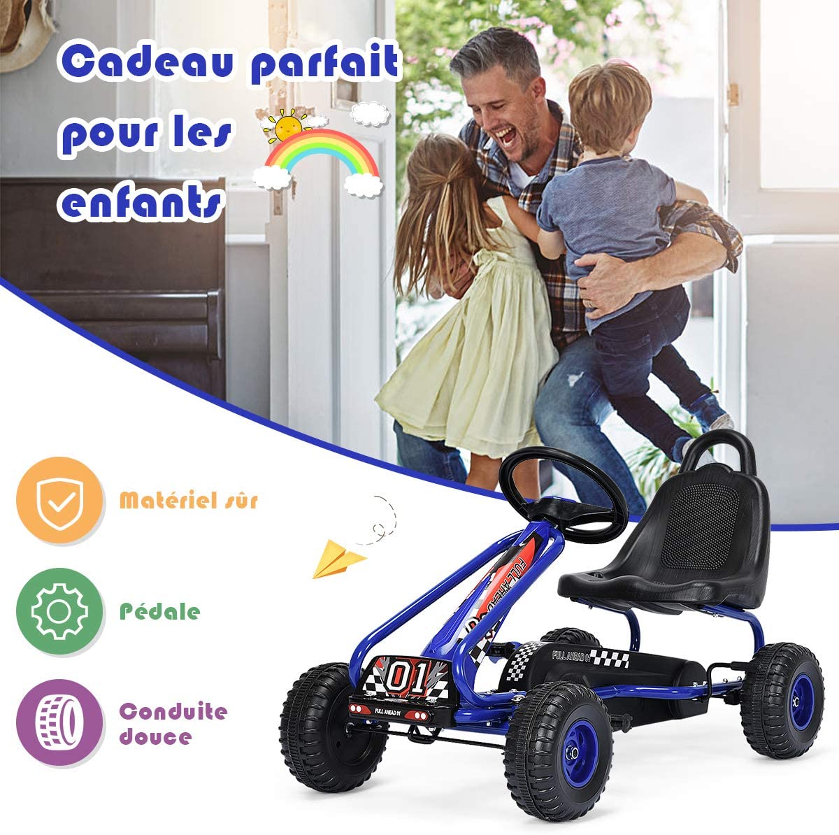 BERG Buddy Gyrophare Bleu - Accessoire Fun Pour Kart à Pédales Enfant