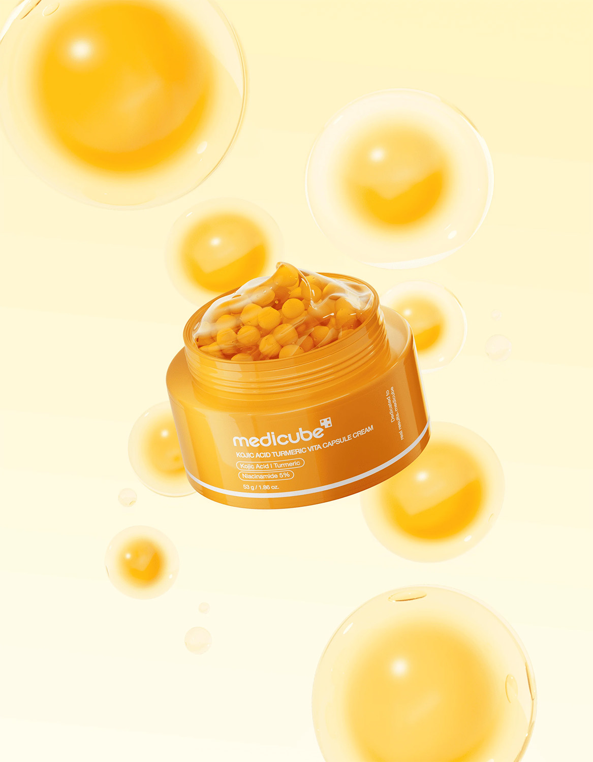 Kapsulovo gélová textúra krému MEDICUBE Kojic Acid Turmeric Vita Capsule Cream