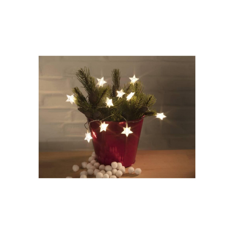 Guirlande étoiles PVC 2,7 M - Marron Expresso - Décoration Noël Ou Fête - Peut être Coupée