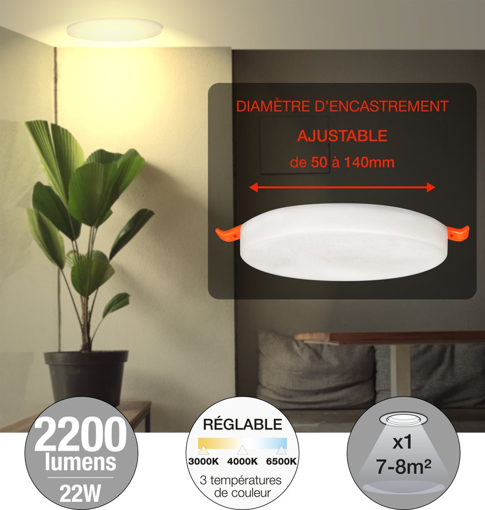 Spot Encastrable Onyx Frameless 22w 2200lm - Temperature Variable