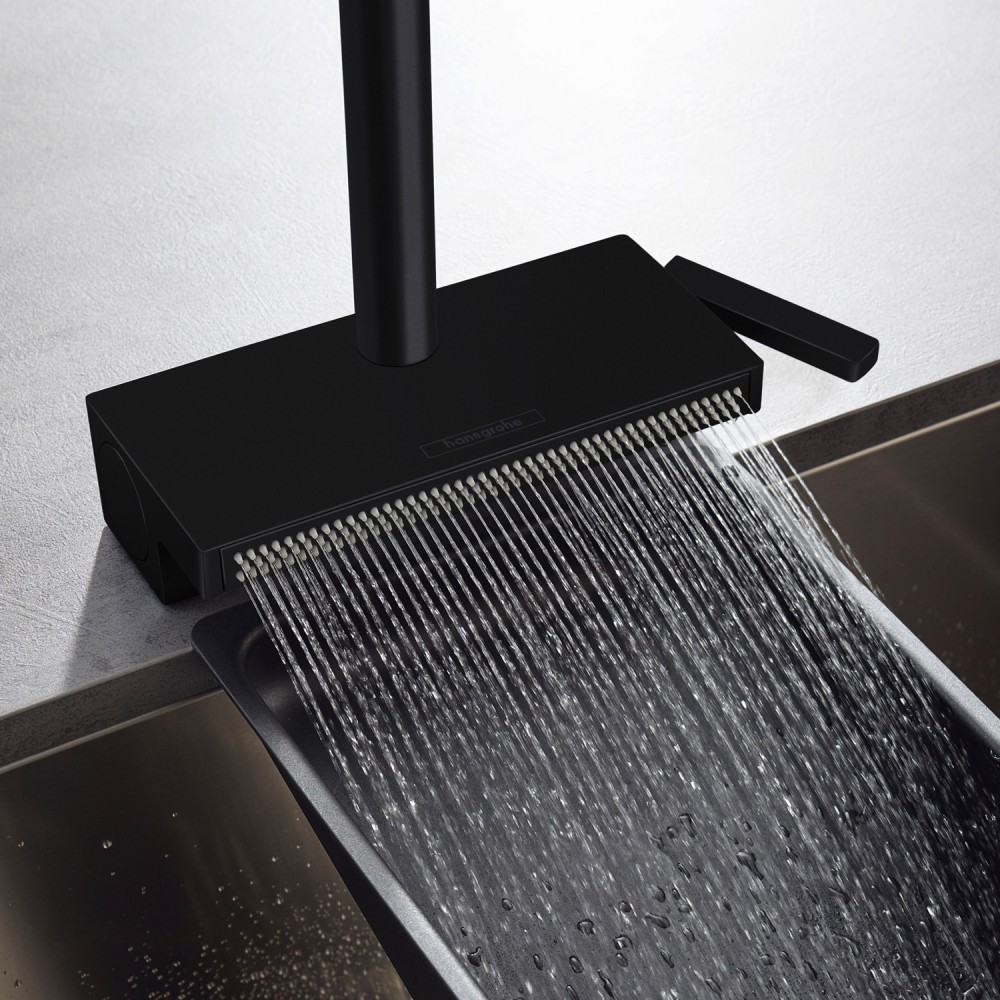 Robinet De Cuisine Avec Douchette Hansgrohe Aquno Select M81 250 2 Jets Noir Mat