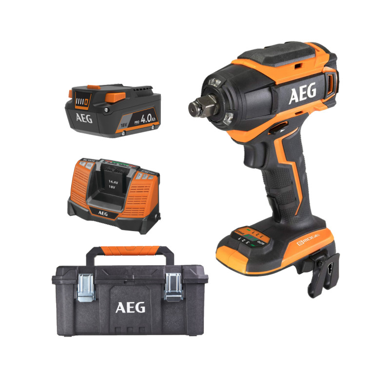 Pack Aeg 18v - Boulonneuse À Chocs Brushless 300 Nm - Batterie 4.0 Ah - Chargeur - C