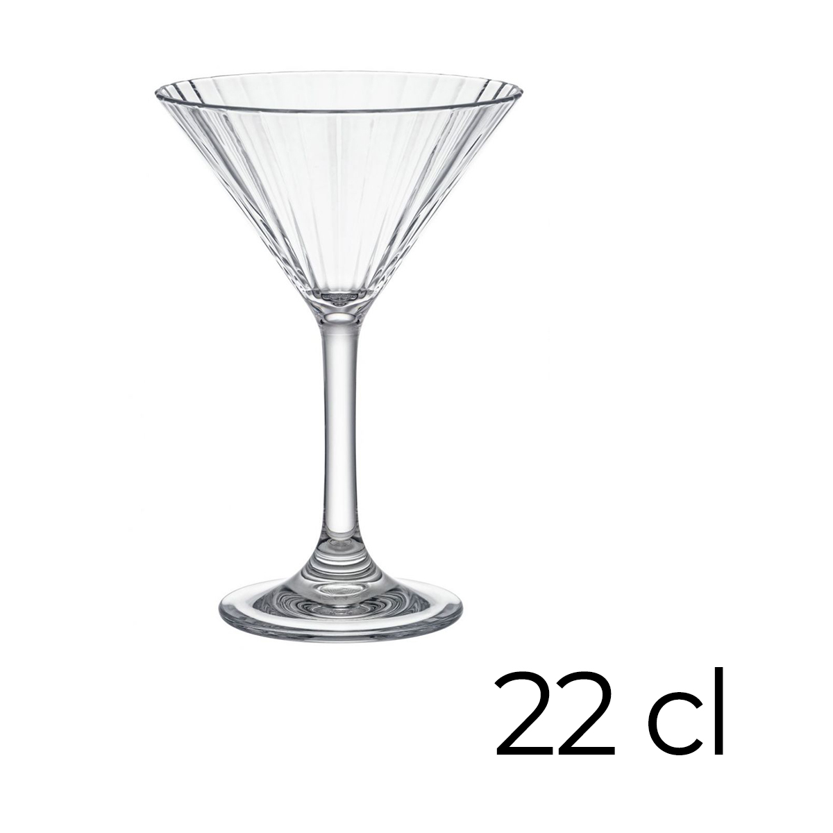 Set De 12 Verres Jin, Tasses À Pied Et Tige À Rayures Verticales En Verre Transparent