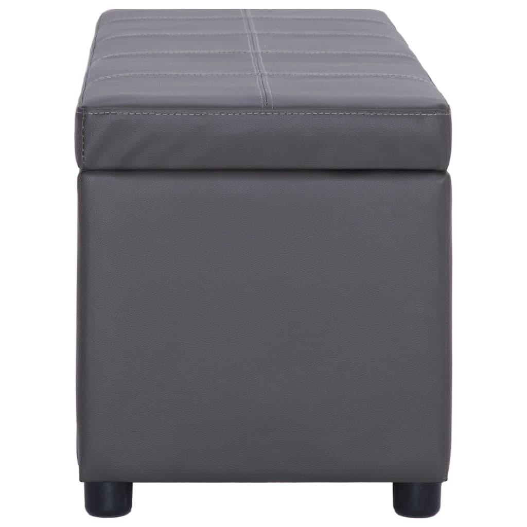 Banquette Pouf Tabouret Meuble Banc Avec Compartiment De Rangement Cm Gris Synth Prix