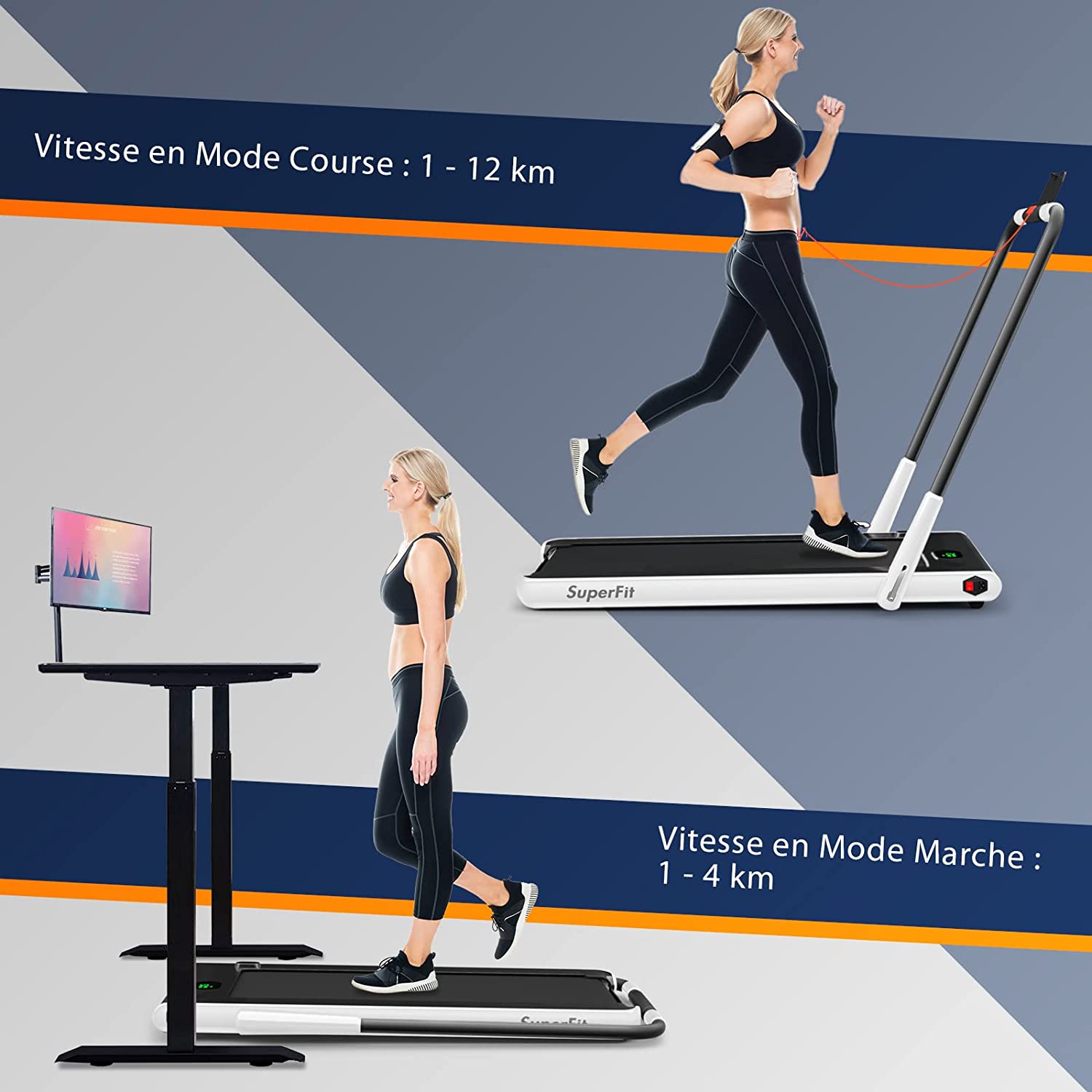 TMISHION Tapis roulants électriques pliants pour la maison Tapis de