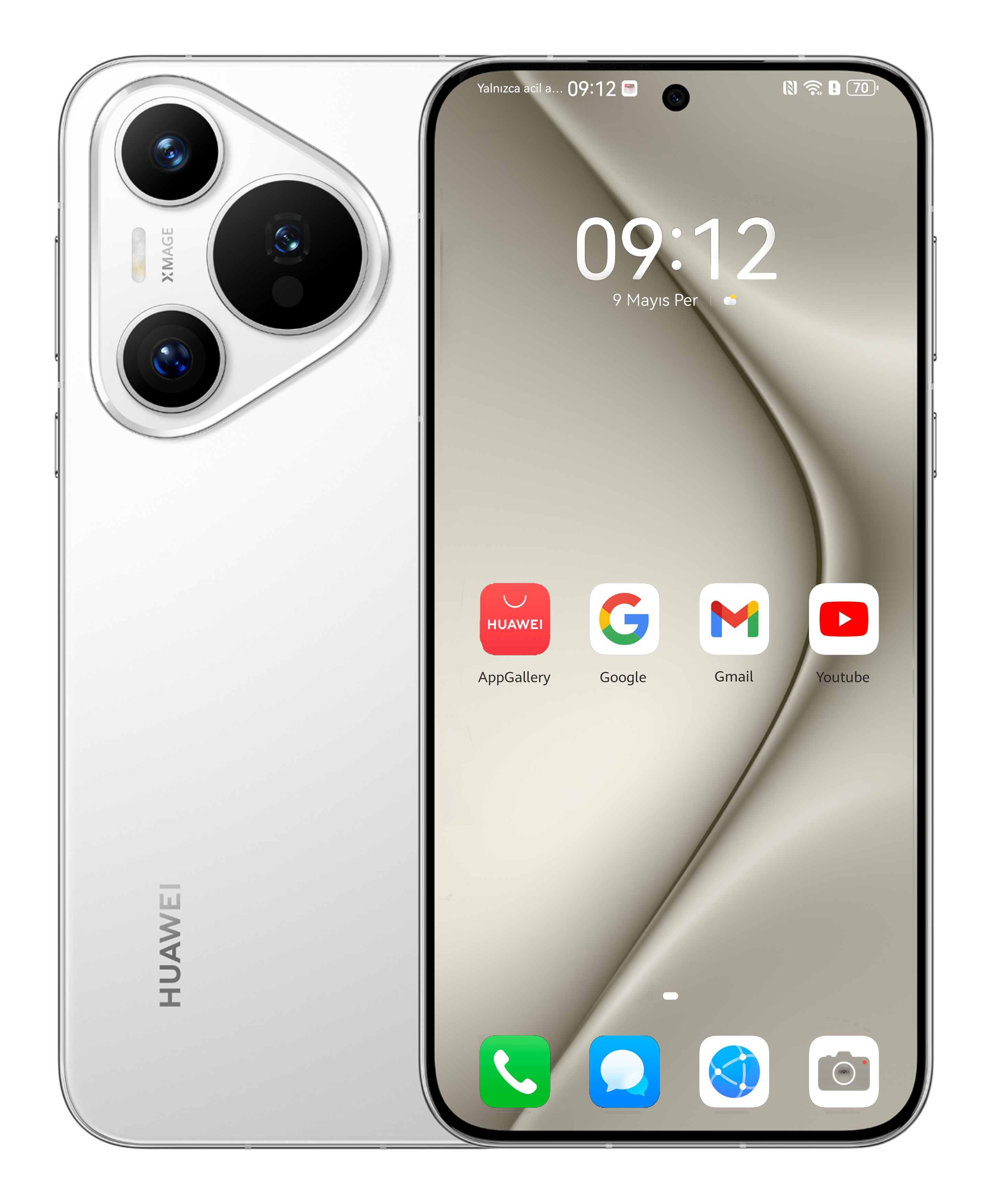 Huawei PURA 70 16,8 cm (6.6'') SIM doble 4G USB Tipo C 12 GB 256 GB 4900 mAh Blanco