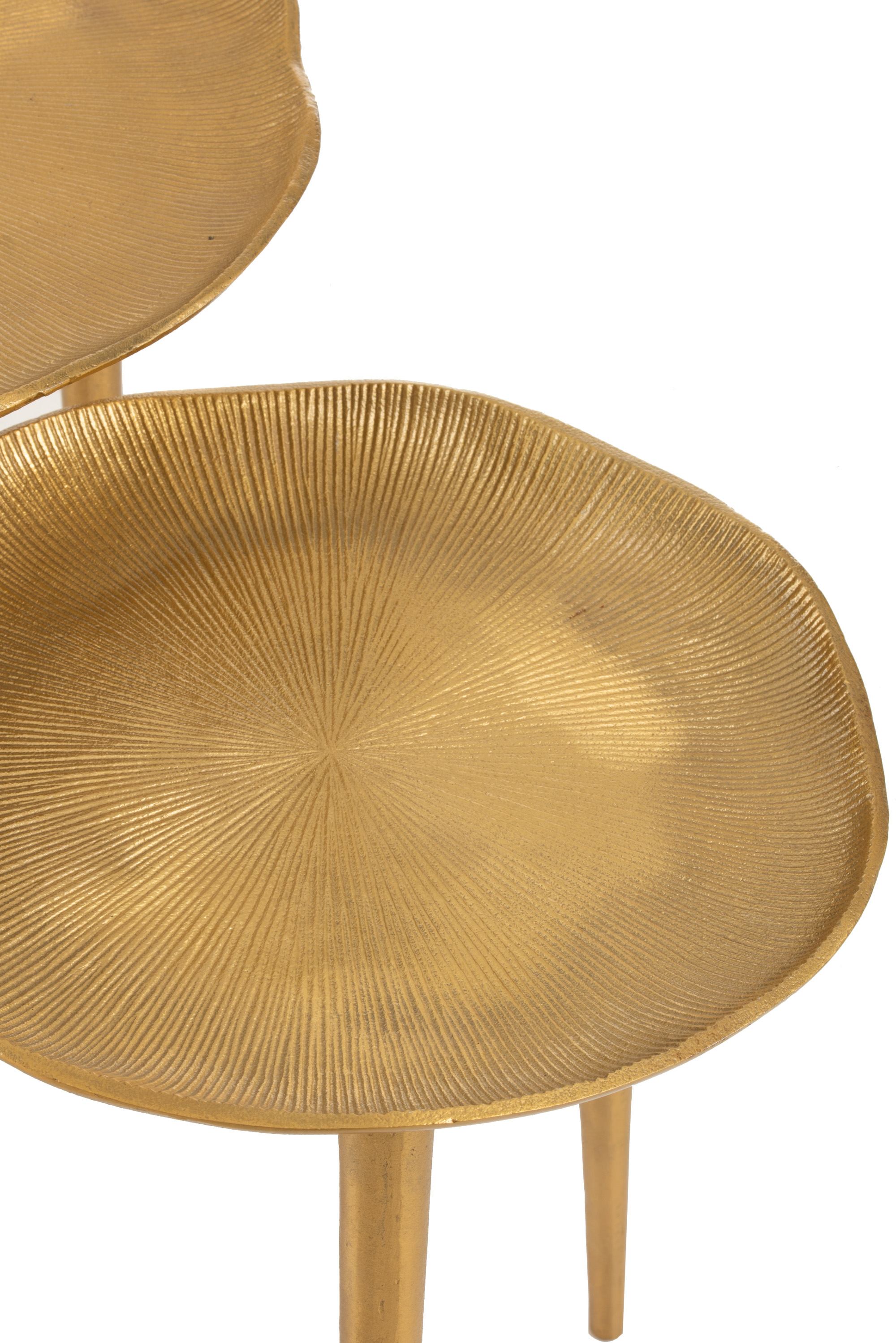 Paris Prix - Lot De 3 Tables D'appoint Rondes "baroque" 52cm Or