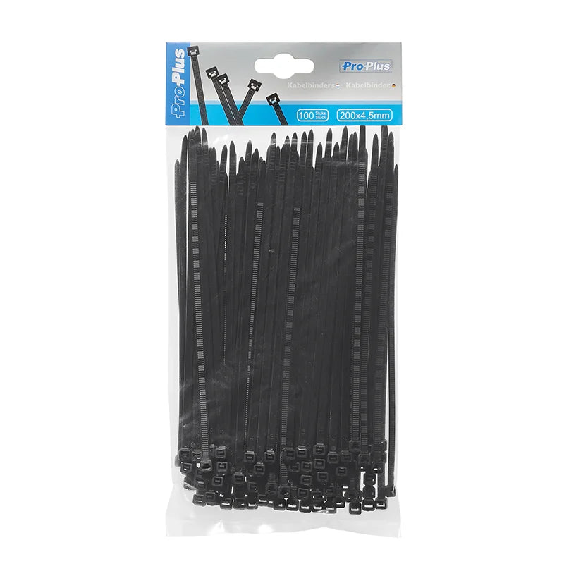 Colliers De Serrage 200x4,5mm 100 Pièces Noir