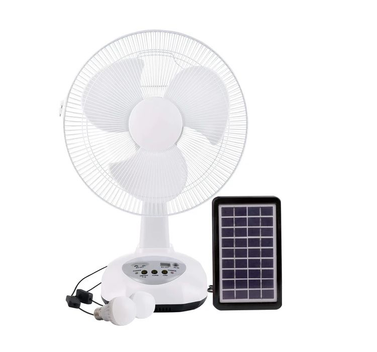 12-inch Rechargeable Fan With 2 LED Lights