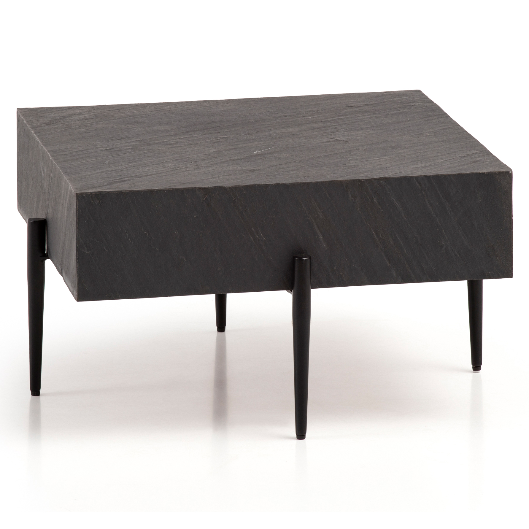 Wohnling Table Basse Carré Aspect Pierre 64x64x35 Cm Table De Salon Moderne